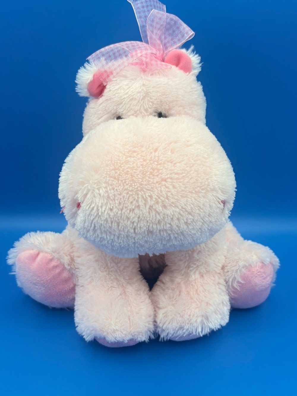 Vintage Russ Berrie Pink Darly Hippo